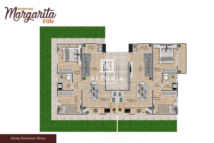 Apartamento 02 Dormitórios com GARDEN no Jardim Cruzeiro em São José dos Pinhais