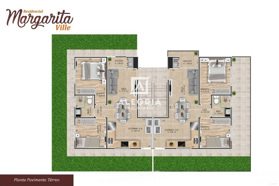 Apartamento 02 Dormitórios com GARDEN no Jardim Cruzeiro em São José dos Pinhais