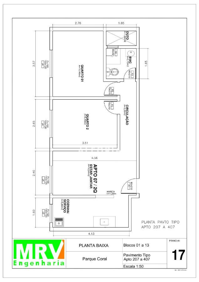 Apartamento 2 Dormitórios no Bairro Afonso Pena em São José dos Pinhais