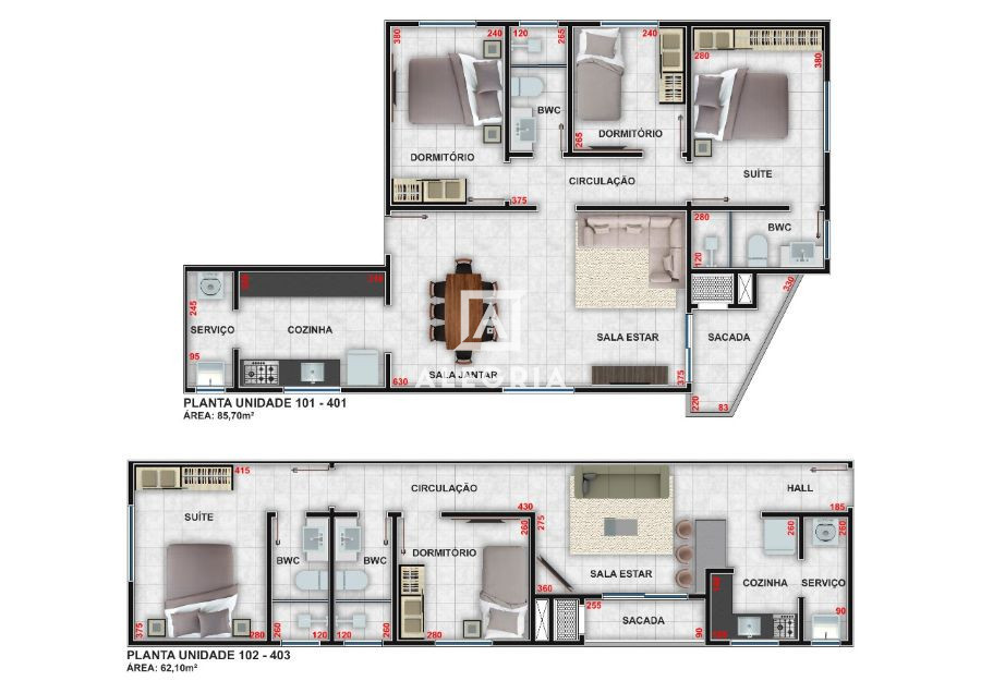 Apartamento 03 Dormitórios Sendo 01 Suíte com Elevador no Aristocrata em São José dos Pinhais