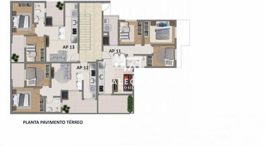 Apartamento Contendo 02 Dormitórios com Garden no Bairro Pedro Moro em São José dos Pinhais