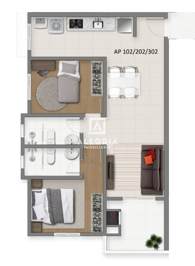 Apartamentos de 77 a 129m² com 3 Quartos, Suíte, planta flexivel com 2  Vagas de Garagem no São Pedro, São José dos Pinhais, PR - Bravo  Investimentos Imobiliários