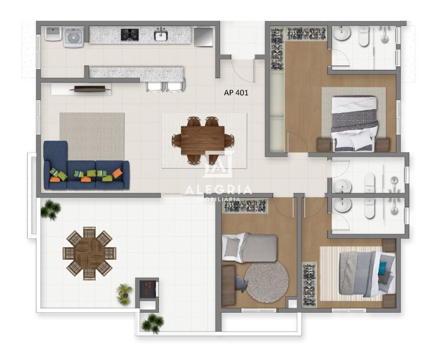 Apartamento 2 Quartos Sendo 1 Suíte  Com Elevador em São José dos Pinhais