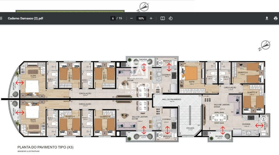 Apartamento 3 quartos sendo 1 suíte em São José dos Pinhais