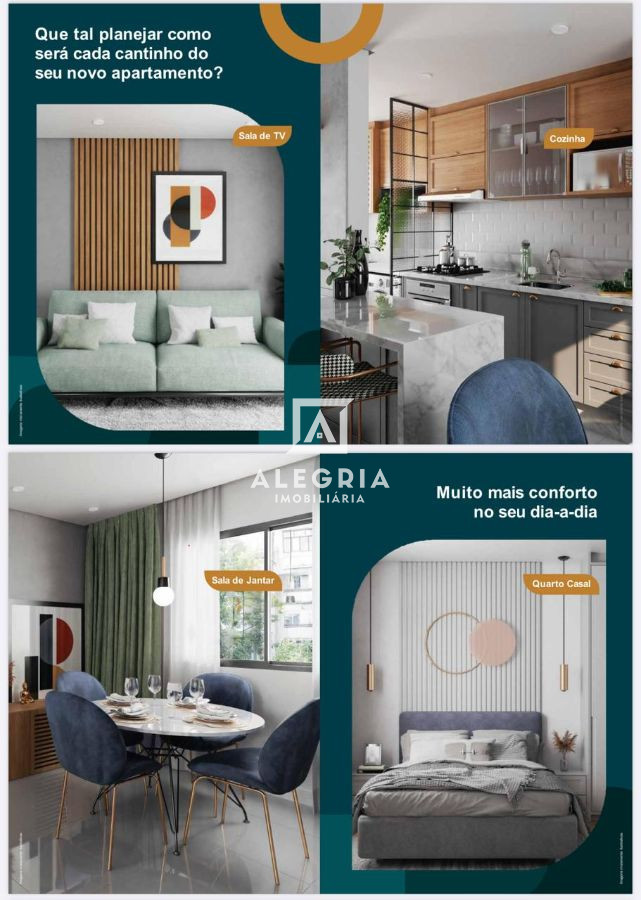Excelente Apartamento no Residencial Moradas de Bragança no Centro em São José dos Pinhais