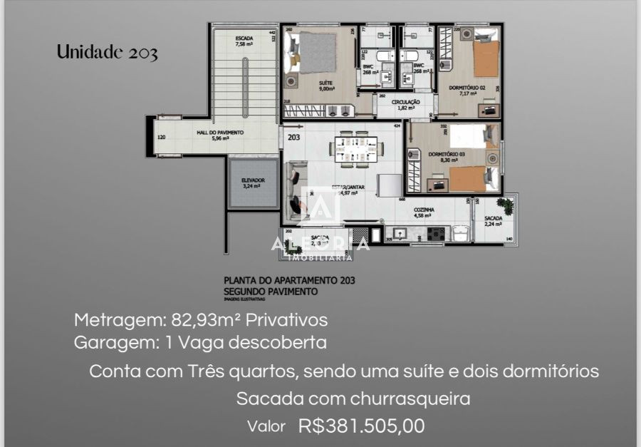 Lindo Apartamento no bairro Bom Jesus em São José dos Pinhais