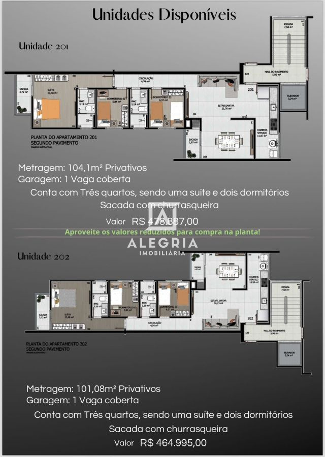 Lindo Apartamento no bairro Bom Jesus em São José dos Pinhais