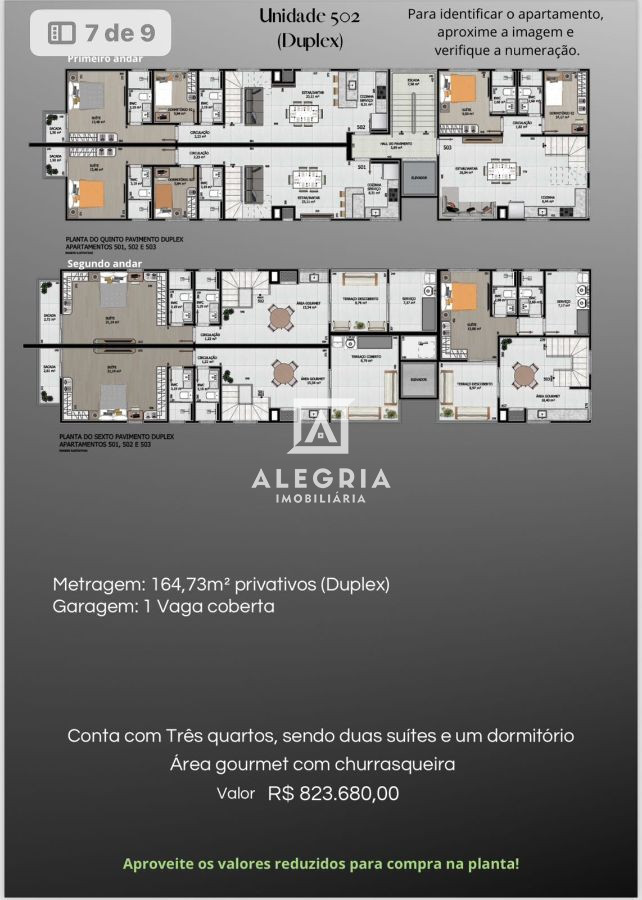 Lindo Apartamento no bairro Bom Jesus em São José dos Pinhais