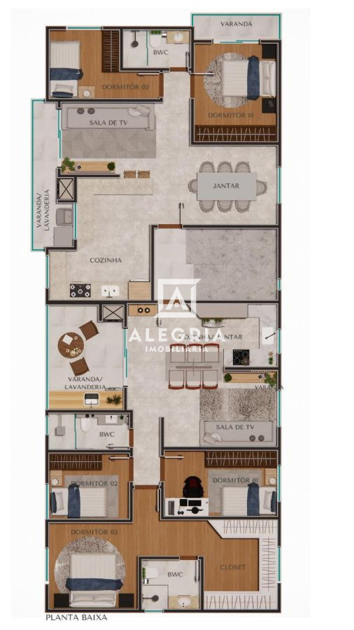 Lindo Apartamento Contendo 02 Dormitórios com Terraço no Parque da Fonte em São José dos Pinhais