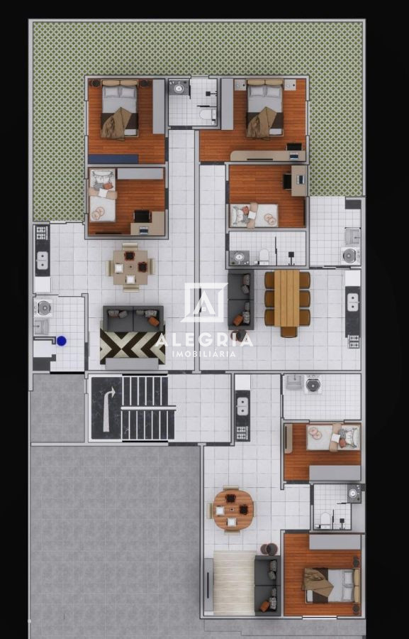 Lindo Apartamento Contendo 02 Dormitórios com Terraço no Parque da Fonte em São José dos Pinhais