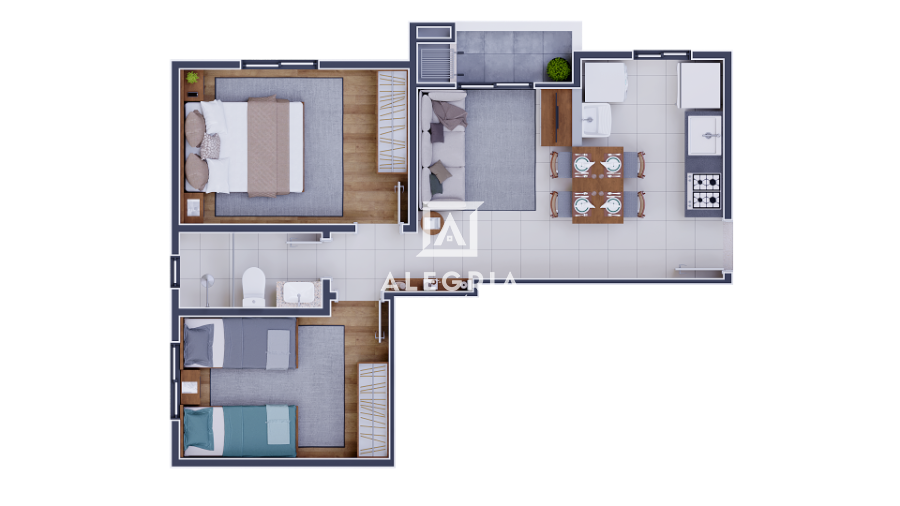 Excelente Apartamento de 01,02 e 03 Dormitórios no Bairro Bom Jesus em São José dos Pinhais em São José dos Pinhais em São José dos Pinhais