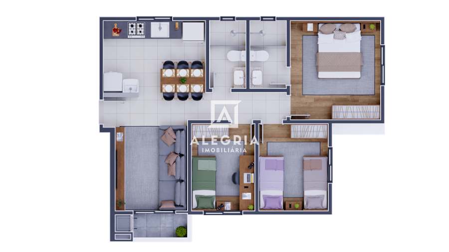 Excelente Apartamento de 01,02 e 03 Dormitórios no Bairro Bom Jesus em São José dos Pinhais em São José dos Pinhais em São José dos Pinhais