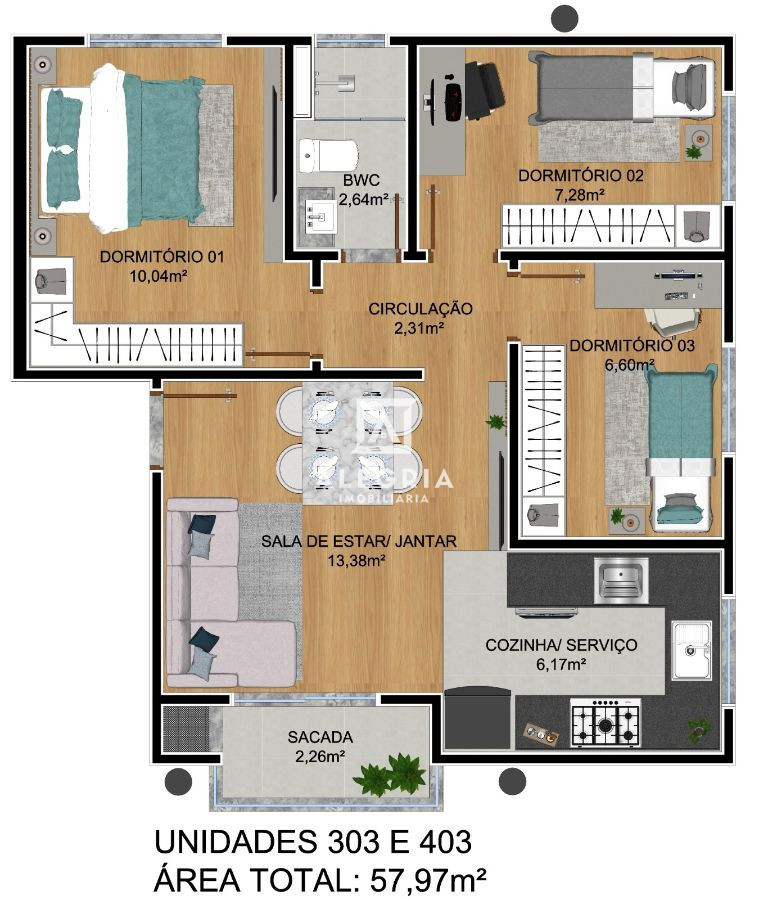 Lindo Apartamento no bairro Parque da Fonte em São José dos Pinhais