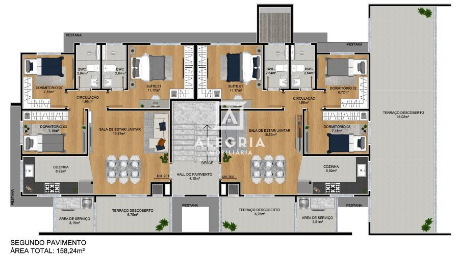 APARTAMENTOS DE 3 DORMITÓRIOS SENDO 01 SUITE À VENDA! em São José dos Pinhais