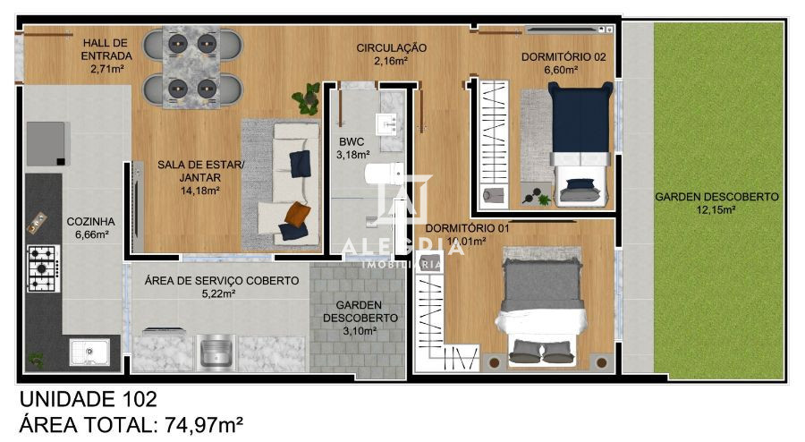APARTAMENTOS DE 3 DORMITÓRIOS SENDO 01 SUITE À VENDA! em São José dos Pinhais