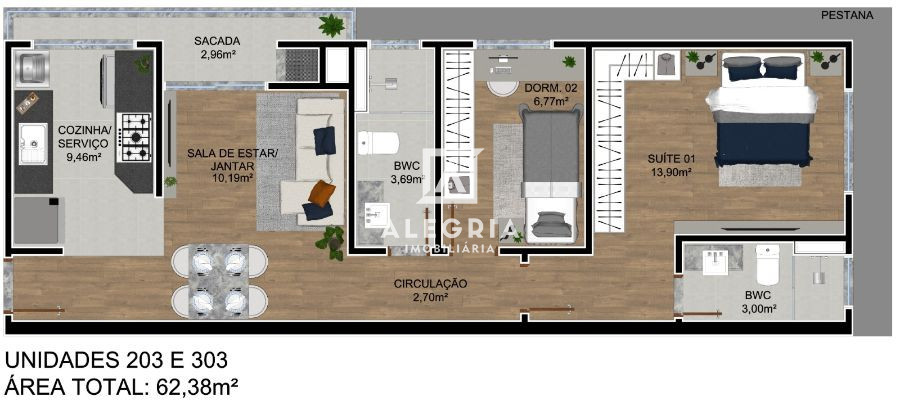 APARTAMENTOS DE 03 DORMITÓRIOS SENDO 01 SUITE! em São José dos Pinhais