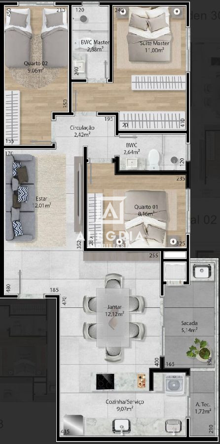 Otima oportunidade de morar no centro 02 e 03 quartos com suite em São José dos Pinhais