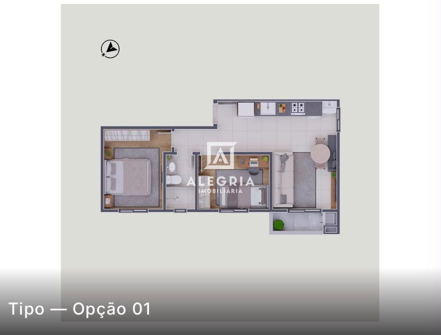Lindo apartamento no bairro Bom Jesus em São José dos Pinhais