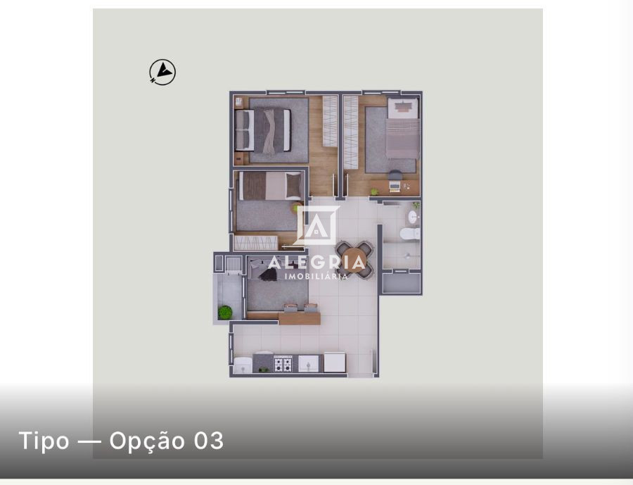 Lindo apartamento no bairro Bom Jesus em São José dos Pinhais